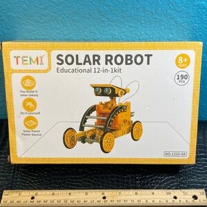 NWT TEMU Solar Robot Ages 8+ Educational 12-in-1 Kit Yellow